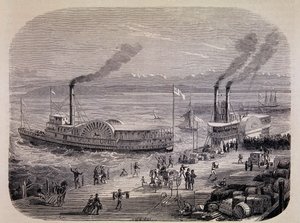 Muelles de San Francisco y barcos de ruedas de paletas (California) - en "Tour du Monde" de Unknown artist