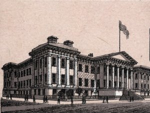 San Francisco, EE.UU.: vista de la Casa de la Moneda de los Estados Unidos. en "El mundo ilustra 168 vistas" Sin fecha (finales del siglo XIX) de Unknown artist