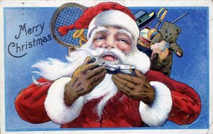 Santa Claus y su capucha de juguetes - Postal americana, finales del siglo XIX de Unknown artist