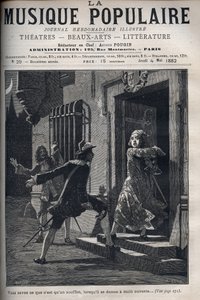 Escena de “El siciliano o el amor pintor”, comedia de Molière (1622-1673). Hali, el bufón de Araste, distrae la atención de Don Pedre, el celoso, para permitir que los amantes Araste e Isidore se encuentren. (Acto I, escena XII) de Unknown artist