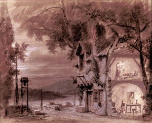 Escenografía de Philippe Chaperon para la ópera “Rigoletto” del compositor italiano Giuseppe Verdi (1813-1901) para la representación en la Ópera de París de Unknown artist