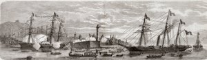 Segunda Guerra de Independencia Italiana, Campaña Italiana de 1859: Napoleón III (1808-1873) en el Puerto de Génova 12/05/1859 - Llegada de los franceses a Génova, 12 de mayo de Unknown artist