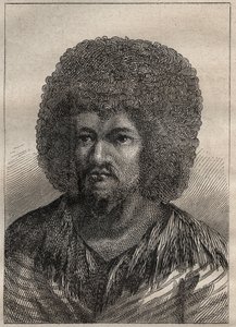 Segundo viaje (1772-1775) del Capitán James Cook (1728-1779): retrato de O-Too (O Too), Rey de Tahití - ilustración tomada de "Los Grandes Navegantes del siglo XVIII" de Unknown artist