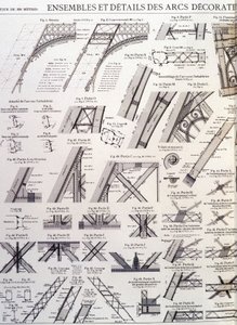 Conjuntos y detalles de los arcos decorativos de la Torre Eiffel - diseño industrial de Unknown artist