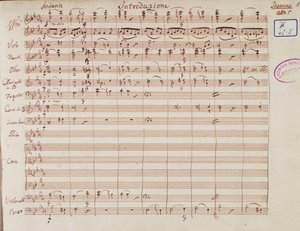 Página de partitura para Idomeneo, rey de Creta, ópera de Mozart, versión de Lichtenthal (1843)