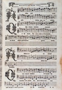 Página de partitura del Magnificat de Giovanni Animuccia de Unknown artist