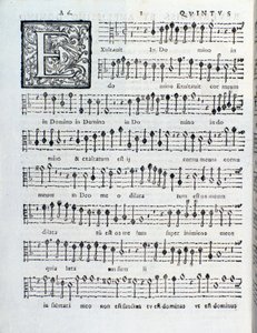 Página de partitura del segundo libro de Sacrae symphoniae de Giovanni Gabrieli de Unknown artist