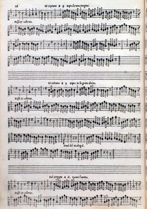 Página de partitura del tratado sobre ornamentación de Girolamo della Casa de Unknown artist