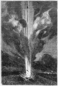 Proyectiles lanzados a la luna - en "Viaje de la Tierra a la Luna" por Jules Verne de Unknown artist