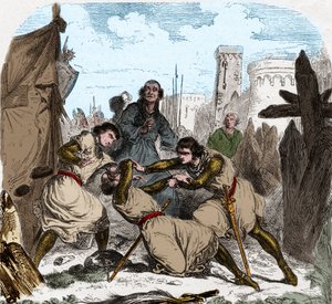 Simón IV de Montfort murió (1150-1218) aristócrata francés, en el sitio de Toulouse en 1218 de Unknown artist