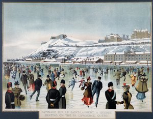 Patinaje en el Saint Laurent, Quebec, s.f. de Unknown artist