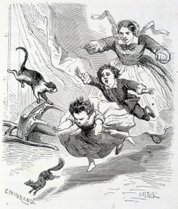 Sophie y la ardilla - en “Las desventuras de Sophie” por la Condesa de Ségur, Hachette de Unknown artist