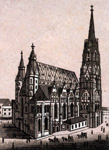 Catedral de San Esteban en Viena, Austria en “El mundo ilustrado 168 vistas” Sin fecha (finales del siglo XIX) de Unknown artist