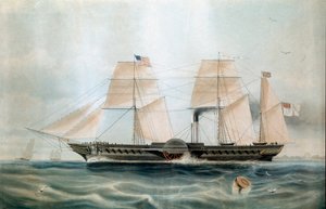 Vapor British Queen en 1840 (impresión del siglo XIX)