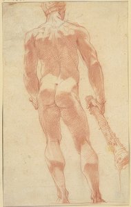 Hércules de pie visto desde atrás