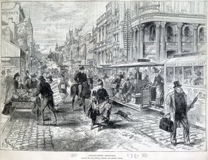 Escenas de calle, Collins Street en Melbourne en 1889 de Unknown artist