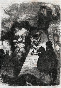 Lucha entre Roland y Rodomonte - grabado de 1851 de 