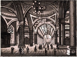 Stuttgart, Alemania: vista del vestíbulo de la estación de tren. en "El mundo ilustra 168 vistas" Sin fecha (finales del siglo XIX)