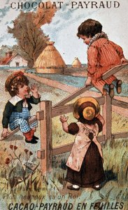 Juego del columpio, publicidad de chocolate Payraud de Unknown artist