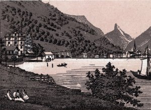 Suiza: vista de la ciudad de Fluelen. en "El mundo ilustrado 168 vistas" Sin fecha (finales del siglo XIX) de Unknown artist