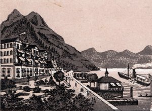 Suiza: vista de la ciudad de Gersau. en “El mundo ilustrado 168 vistas” Sin fecha (finales del siglo XIX) de Unknown artist