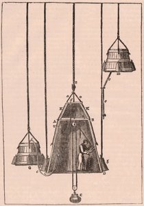 Vista técnica seccional de una campana de buceo, c.1833