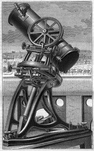 Telescopio del Observatorio Popular del Trocadero en París. Grabado en “La Nature” de Unknown artist