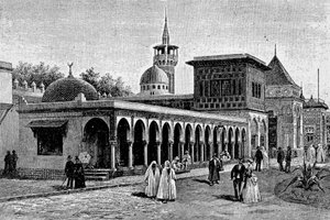 El palacio argelino, en la Esplanade des Invalides durante la exposición internacional de 1889. de Unknown artist
