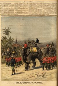 El ejército de Siam (Tailandia). Grabado en “Le petit journal” 29/07/1893. Colección Selva. de Unknown artist