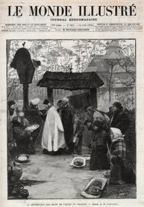 La Bendición de los Huevos de Pascua en Galicia (Pequeña Rusia) - grabado en “El Mundo Ilustrado” de 1895. de Unknown artist