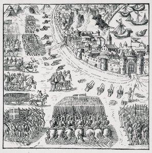 El Duque de Anjou (Enrique III) habiendo sido elegido rey de Polonia (en 1573) y fue obligado a ir a tomar posesión de esta corona de inmediato, el sitio de La Rochelle fue levantado, y a los Rochellois se les concedió todo lo que pidieron para ellos mismo de Unknown artist