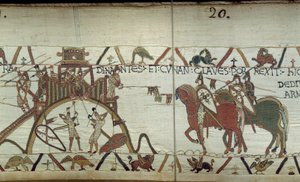 El Duque de Bretaña entrega al Duque de Normandía las llaves de la ciudad al final de una lanza. de Unknown artist