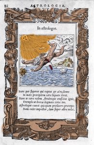 La caída de Ícaro. Xilografía colorida del siglo XVI