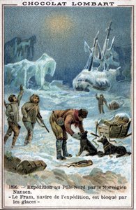 El Fram, barco del explorador noruego Fridtjof Nansen, atrapado en el hielo del Océano Ártico en 1896 de Unknown artist