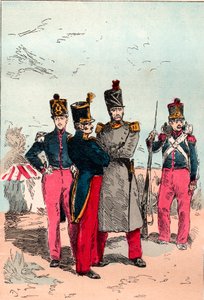 El ejército francés bajo el reinado de Luis Felipe de 1830 a 1848 - Línea - Grabado de 1882 en “Histoire de dix ans: 1830-1840” Louis-Blanc (1811-1882) de Unknown artist