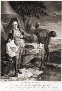 El General Washington (1732 - 1799), grabado después de la pintura original perteneciente al Marqués de la Fayette. de Unknown artist