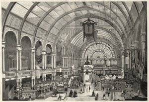 La Exposición Internacional en Ámsterdam 1869 - Vista interior del Palacio de la Exposición Internacional de Unknown artist