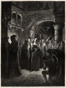 El Rey de Francia Enrique III (1551-1589) en traje de penitente blanco - Procesión de la Cofradía instituida por el Rey 23/03/1585 de Unknown artist