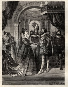 El matrimonio por poder de la Princesa María de Médici y el Rey Enrique IV de Francia en el Duomo, Florencia, 5 de octubre de 1600