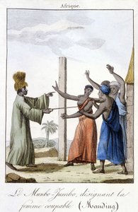 El Munbo-Jumbo, designando a la mujer culpable (Manding) de Unknown artist