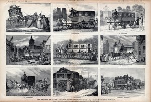 El Ómnibus de París: sus transformaciones en el siglo XIX: el cuco - el escocés - la Carolina - el coche tiene 60 asientos - la dama blanca - el triciclo - la bearnesa - el parisino - el ómnibus moderno de Unknown artist