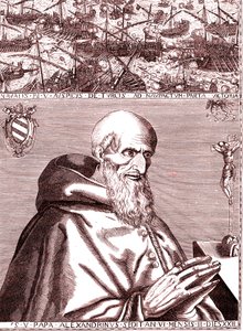 El Papa Pío V hace alianza con la flota española y la flota italiana de Venecia contra los turcos en la batalla de Lepante en octubre de 1571