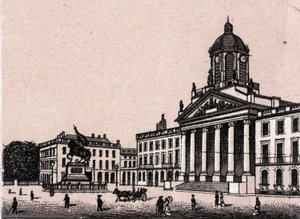La Plaza Real en Bruselas, Bélgica en "El mundo ilustra 168 vistas" Sin fecha (finales del siglo XIX) de Unknown artist