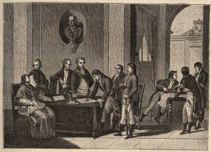 El Tratado de Tolentino o Paz de Tolentino es un tratado de paz firmado el 19 de febrero de 1797 en Tolentino, Italia, entre Francia y los Estados Pontificios. (Entre el General Bonaparte y el Papa Pío VI (1717-1799). El Papa renuncia a Aviñón de Unknown artist