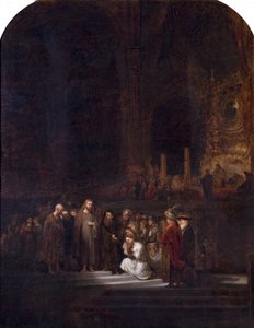 La mujer sorprendida en adulterio (después de Rembrandt), c.1845