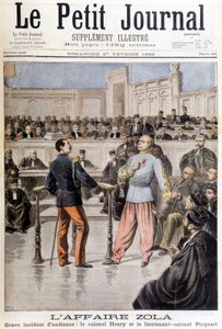 El caso Zola: grave incidente de audiencia entre el Coronel Hubert Henry (1846-1898) y el Teniente Coronel Georges Picquart (1854-1914) - en “Le Petit Journal” del 27/02/1898 de Unknown artist