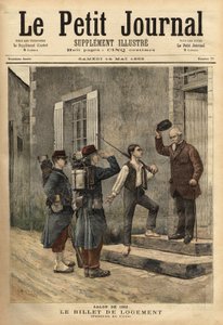 El billete de alojamiento, que se utiliza durante el período napoleónico, es proporcionado por el ejército a sus soldados, y lleva el nombre y la localidad de una carga particular para alojar a los soldados en el campo. Grabado después de una pintura de Cr de Unknown artist