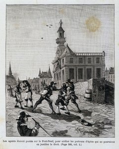 Los agentes estaban apostados en el Pont Neuf, para detener a aquellos que no podían justificar su derecho de Unknown artist