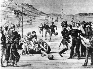 El ejército de la India jugando al fútbol de Unknown artist