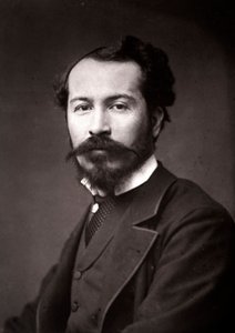 El artista Edmond-Louis Dupain retratado con motivo del Salón de París en 1883
